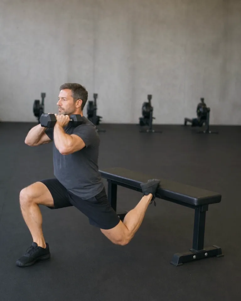 Illustration: rear-foot elevated split squat